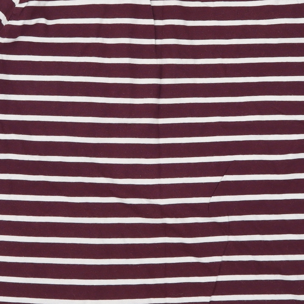 New Look Womens Purple Striped Basic T-Shirt Size 6