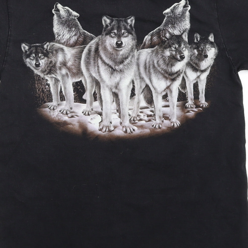 Wild Boys Black Basic T-Shirt Size S