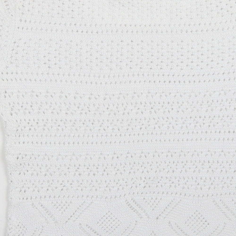 Avenue Womens White Basic T-Shirt Size 8