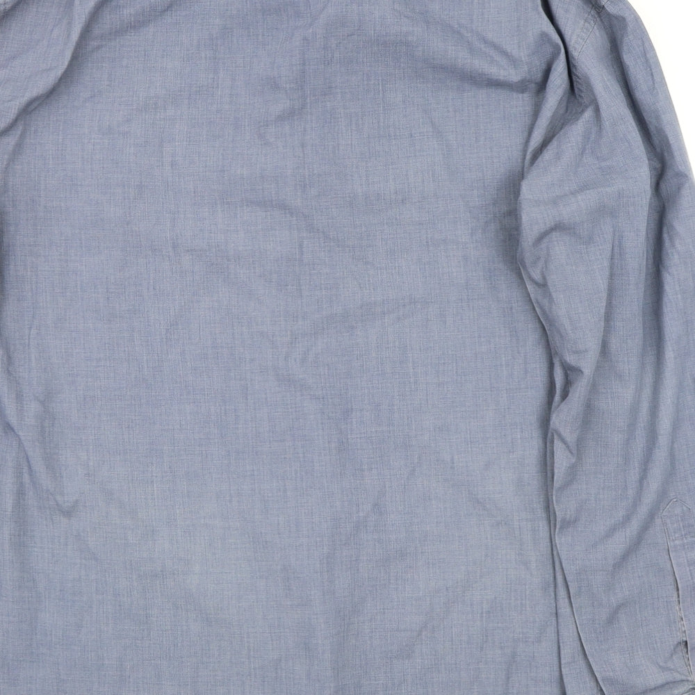 Oak Valley Mens Blue Button-Up Size L