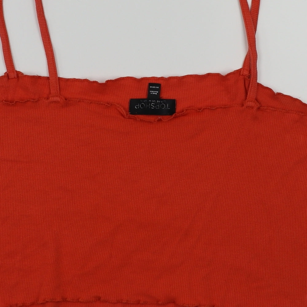 Topshop Womens Red Basic T-Shirt Size 16