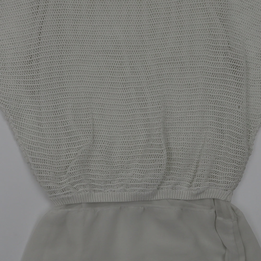 uince otto Womens White Basic T-Shirt Size L