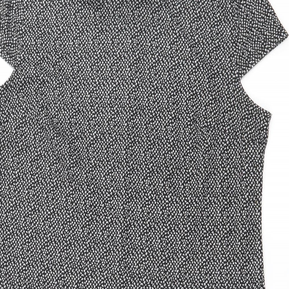 Dorothy Perkins Womens Black Ringer Blouse Size 14