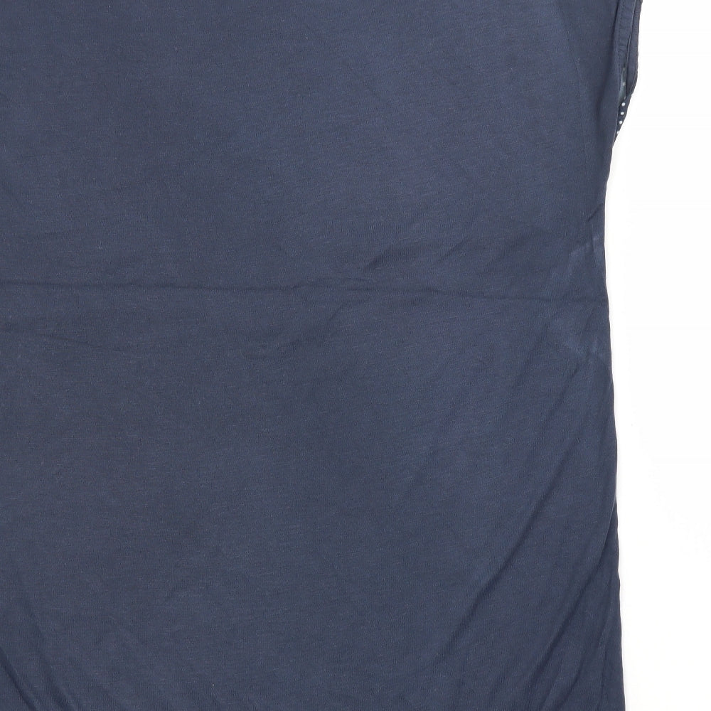Montego Womens Blue Polka Dot Basic Blouse Size M