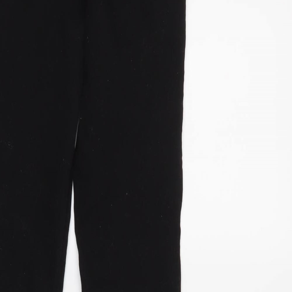 Brand and care label for Denim & Co. women’s black denim trousers, size UK 4, 25-inch leg