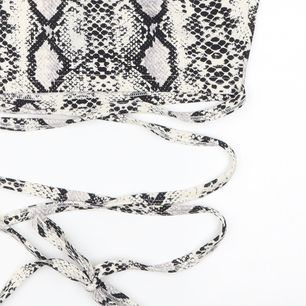 Zaful Womens White Animal Print Cropped Tank Size S