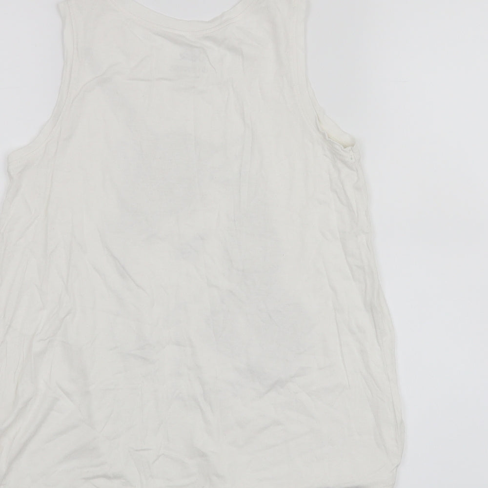 Justice Girls White Basic Tank Size 10 Years