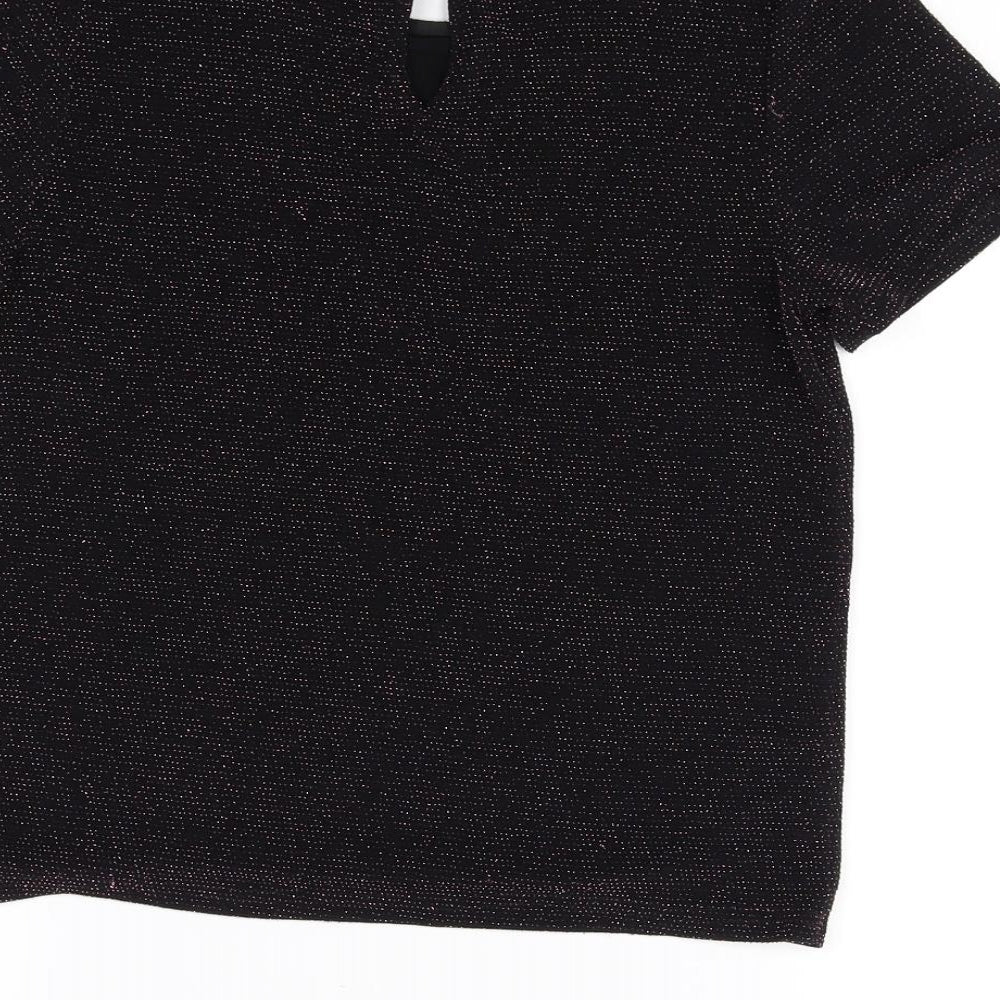 New Look Womens Black Basic Blouse Size 8