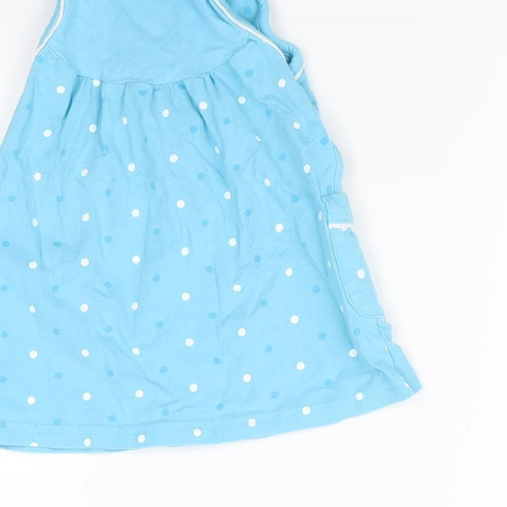 Pumpkin Patch Girls Blue Polka Dot T-Shirt Dress Size 12-18 Months
