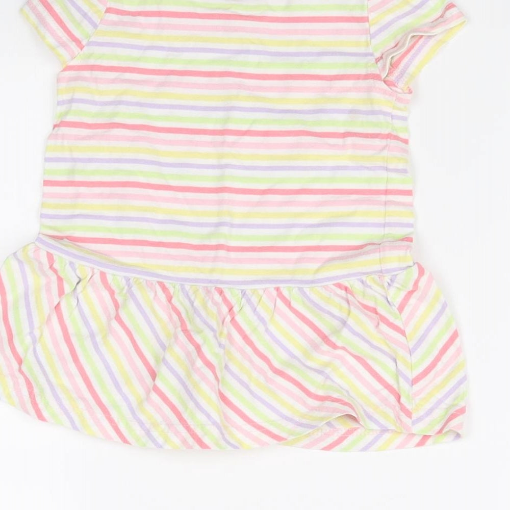 George Girls Multicoloured Striped Fit & Flare Size 9-12 Months