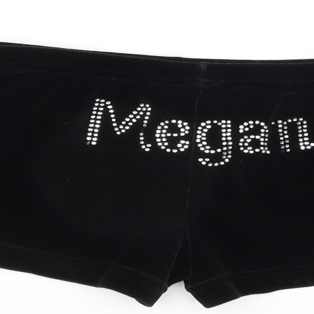 Preworn Girls Black Sweat Shorts Size 9-10 Years