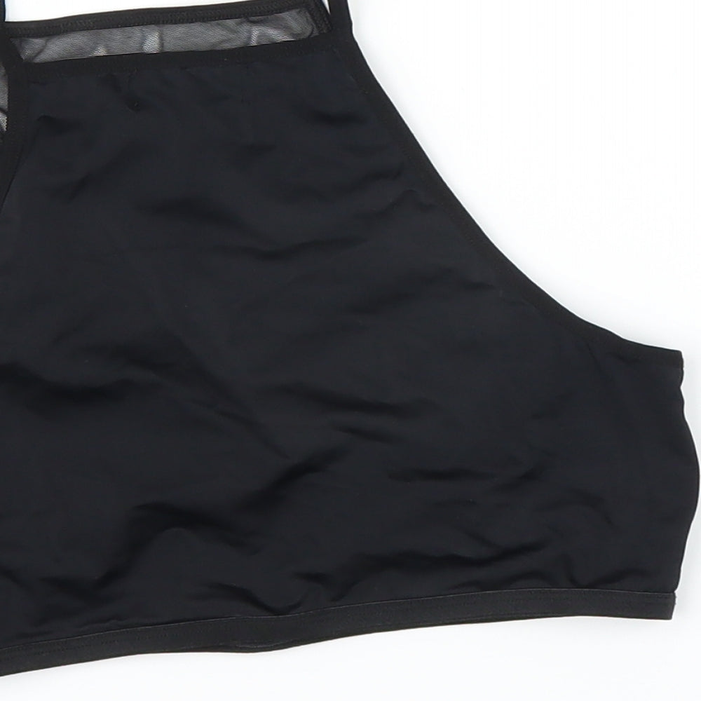 label Womens Black Basic T-Shirt Size M