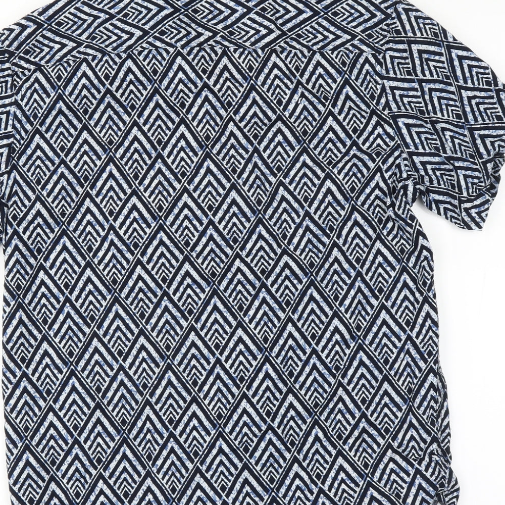 Cedar Wood State Mens Blue Geometric Button-Up Size M