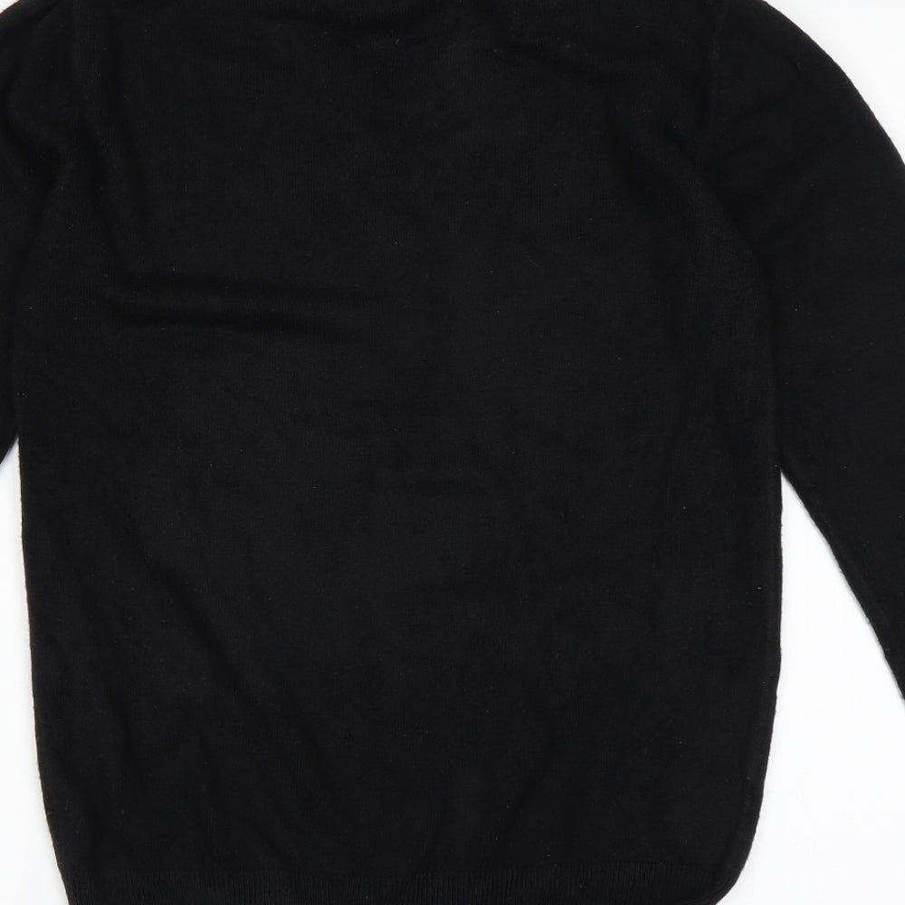Brand and care label for Easy men’s black jumper, size S