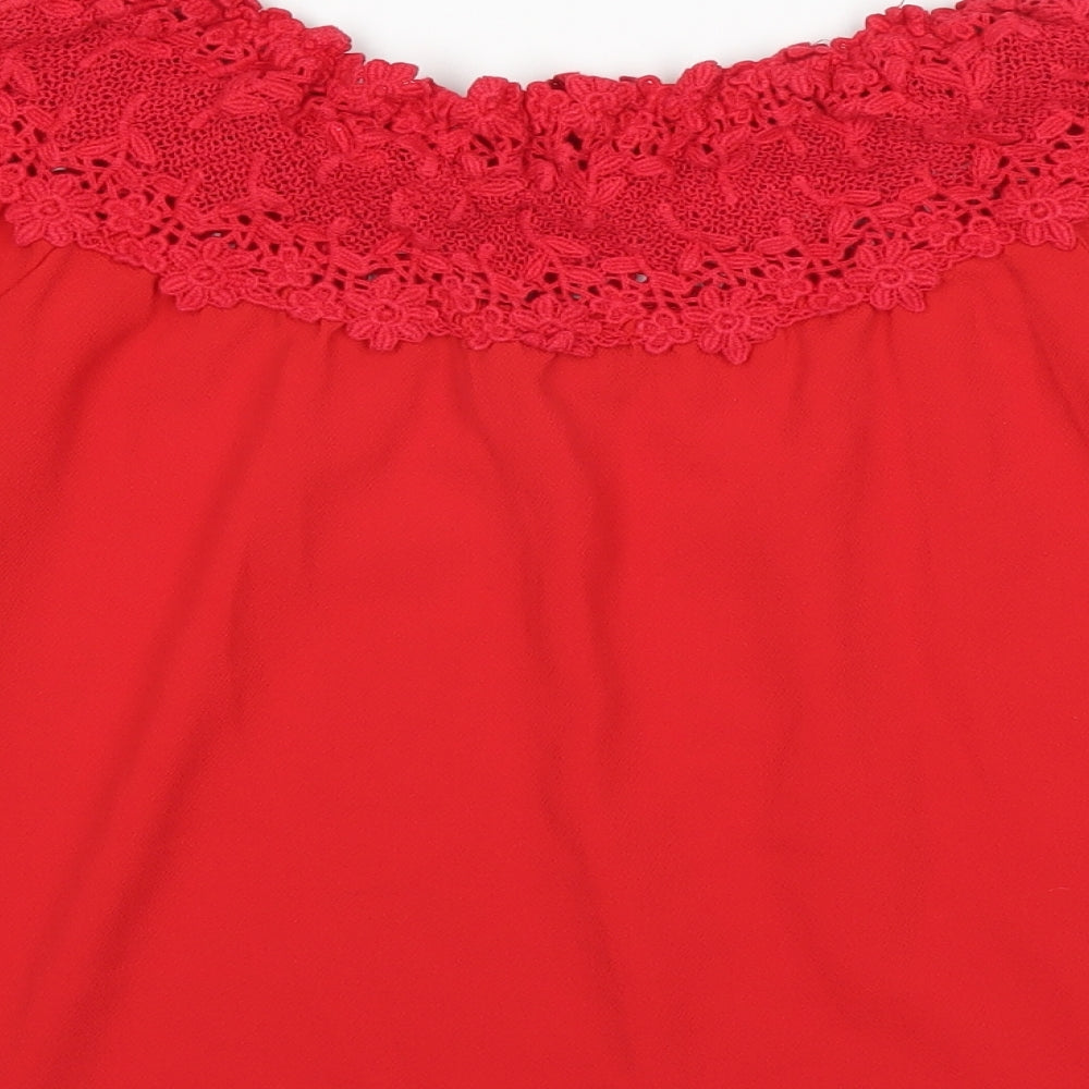Quiz Womens Red Basic Blouse Size 8
