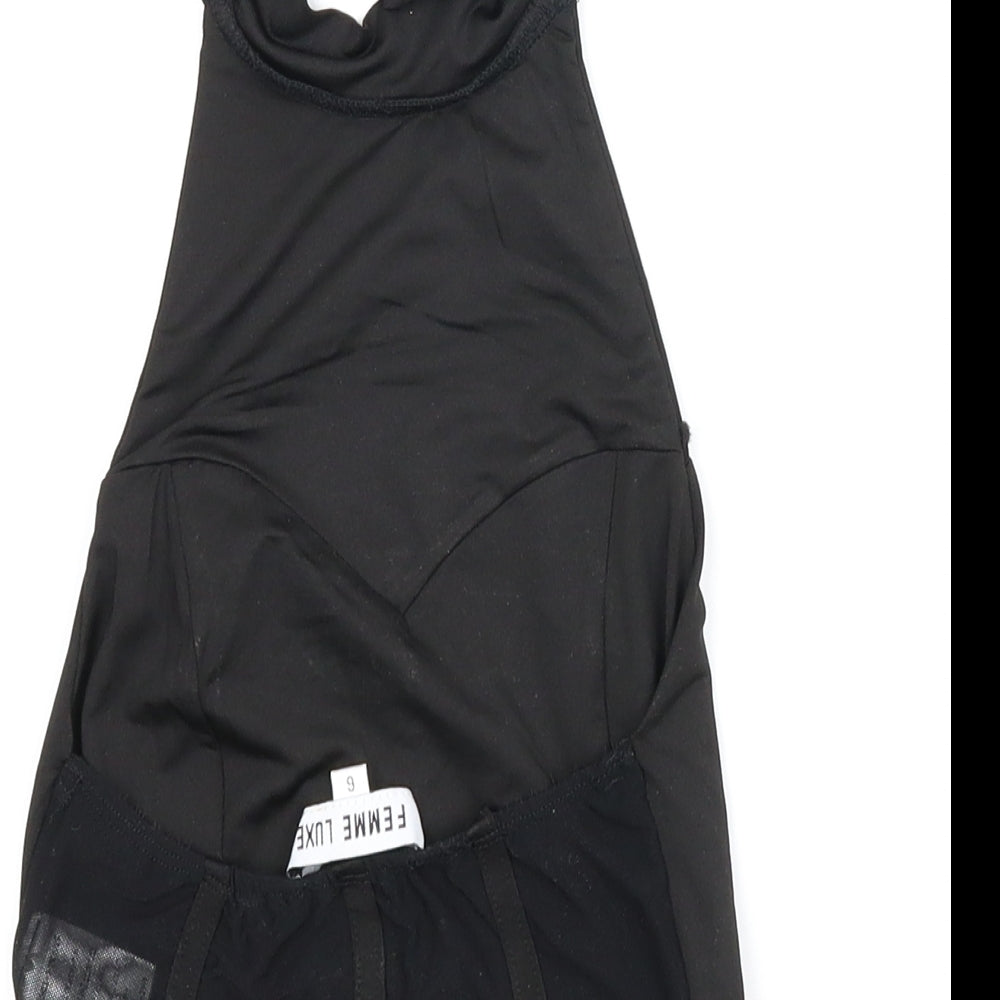Femme Luxe Womens Black Basic Tank Size 8 - Backless
