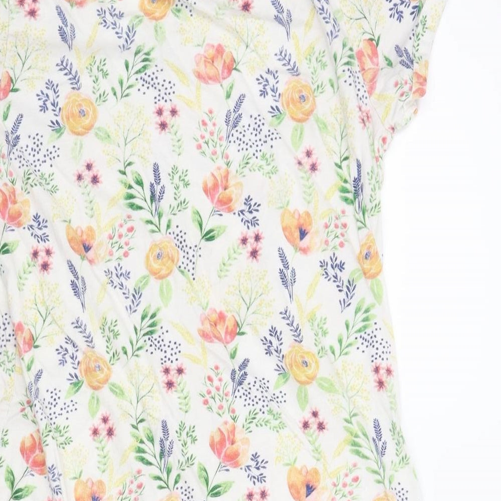Matalan Womens White Floral Capri Dress Size S