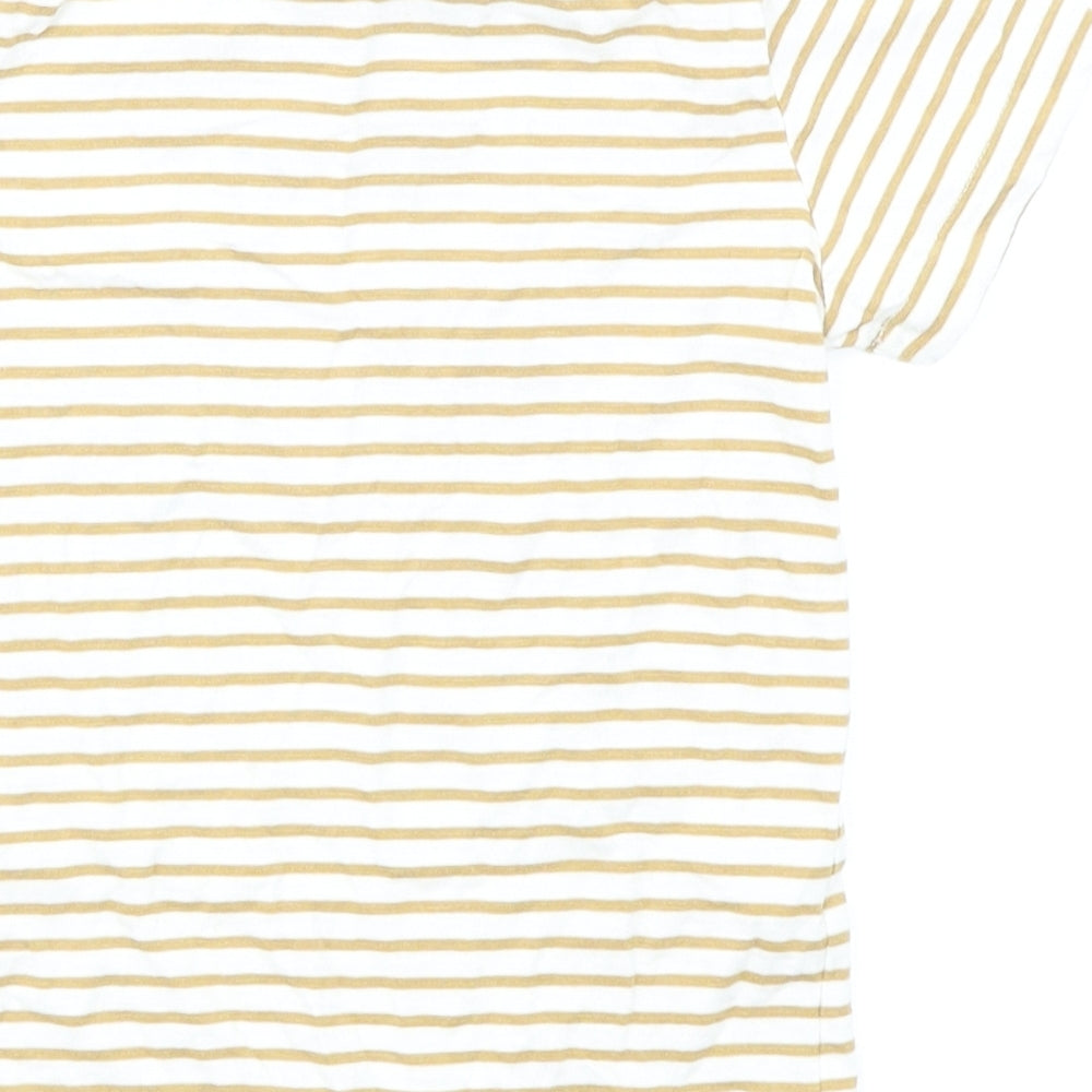 F&F Boys Brown Striped Basic T-Shirt Size 3-4 Years