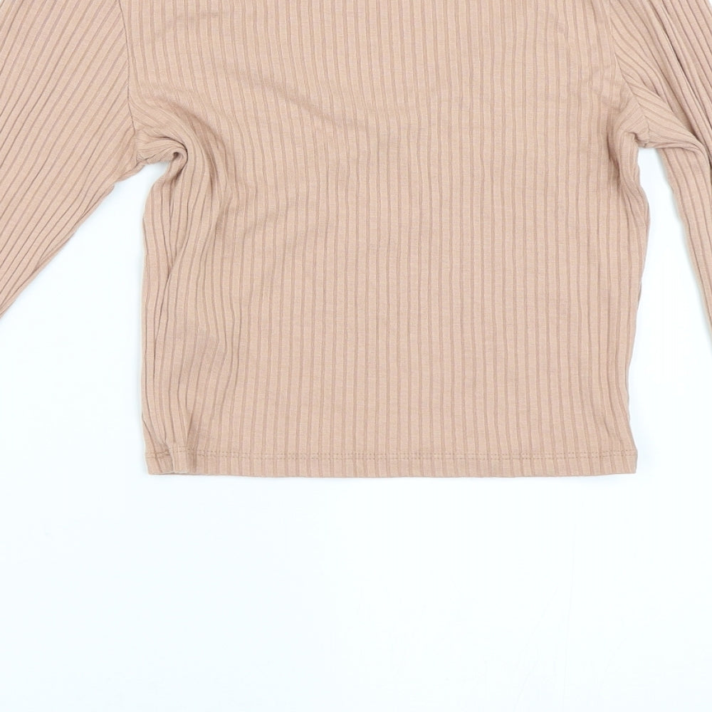 Topshop Womens Beige Basic T-Shirt Size 8