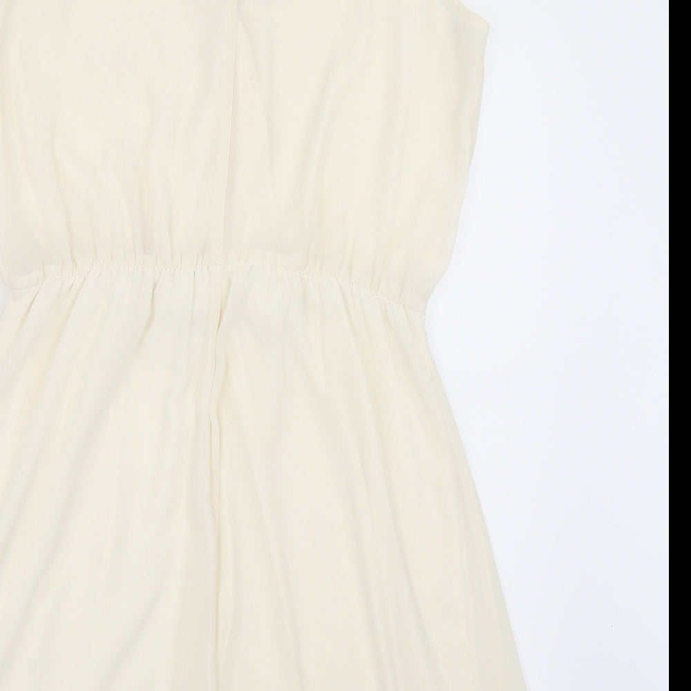 FOREVER 21 Womens Ivory Skater Dress Size L