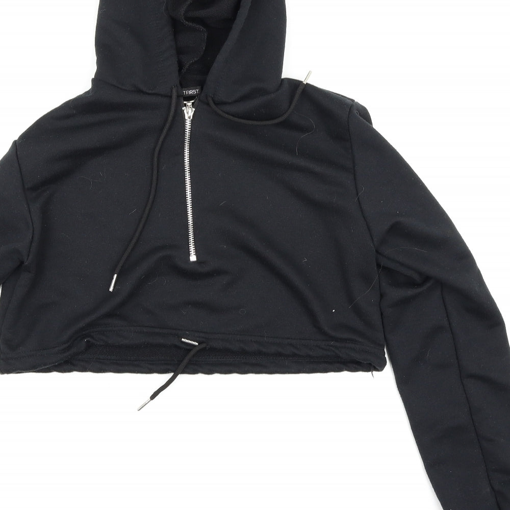 I SAW IT FIRST Womens Black Pullover Hoodie Size 6