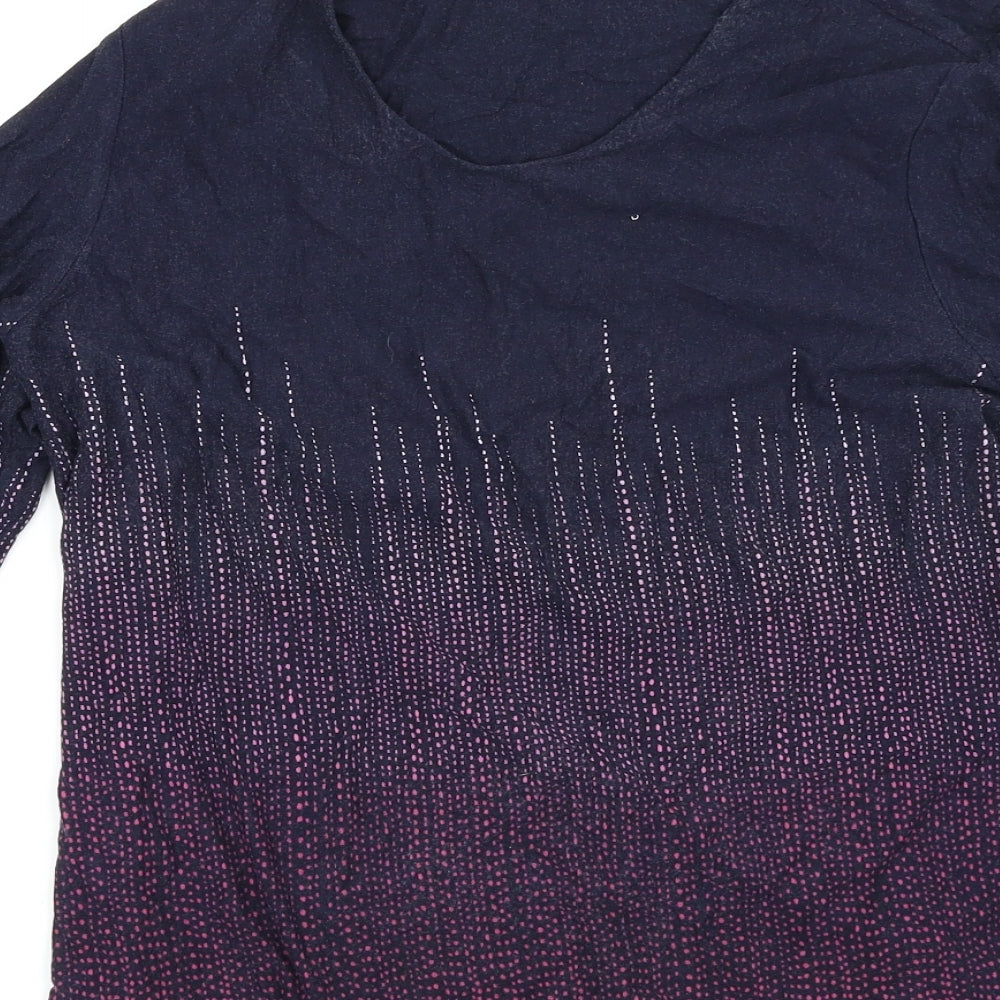 Preworn Womens Purple Paisley Basic T-Shirt Size 12