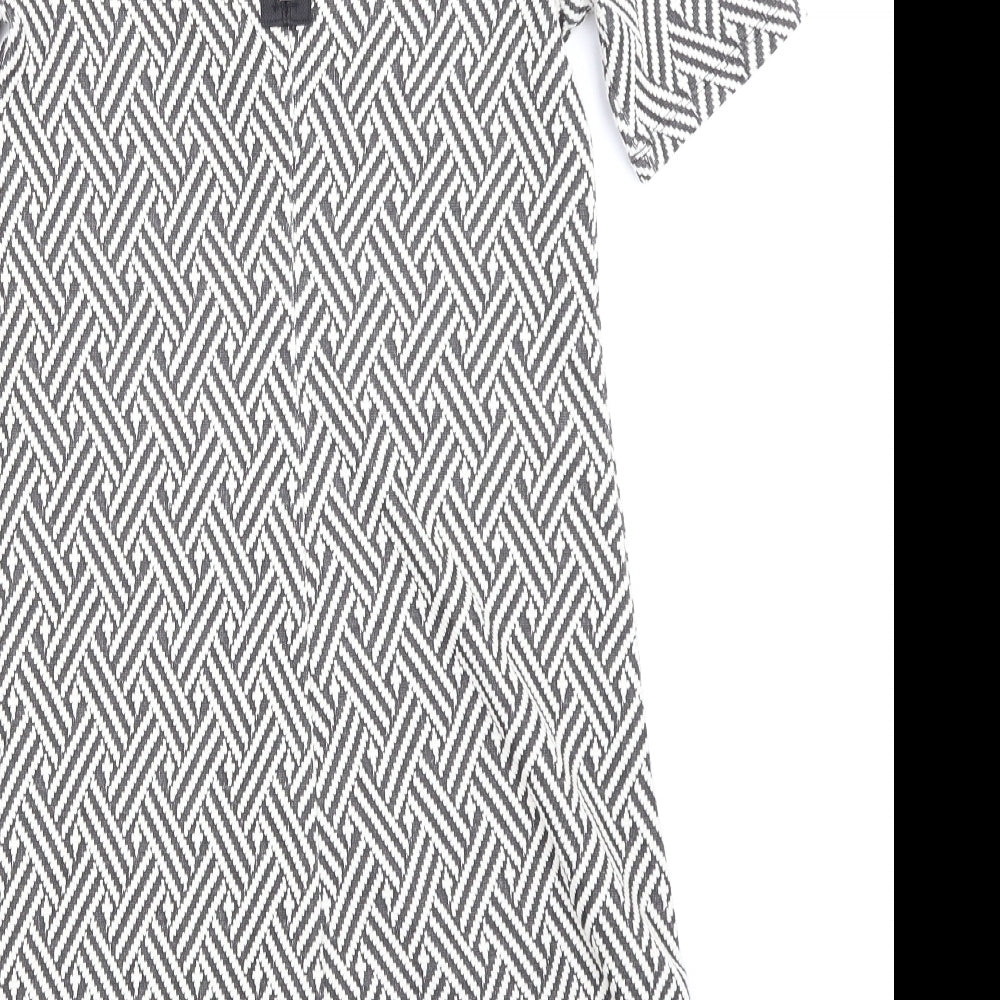 H&M Womens Blue Argyle/Diamond T-Shirt Dress Size 6