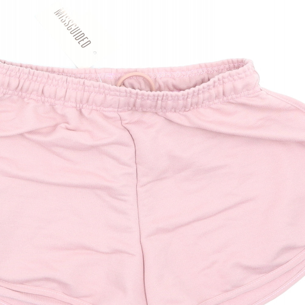 Misguided Womens Pink Sweat Shorts Size S
