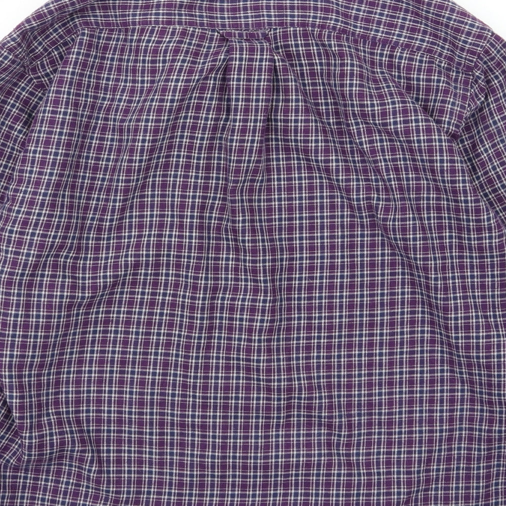 EWM Mens Purple Striped Woven Button-Up Size M