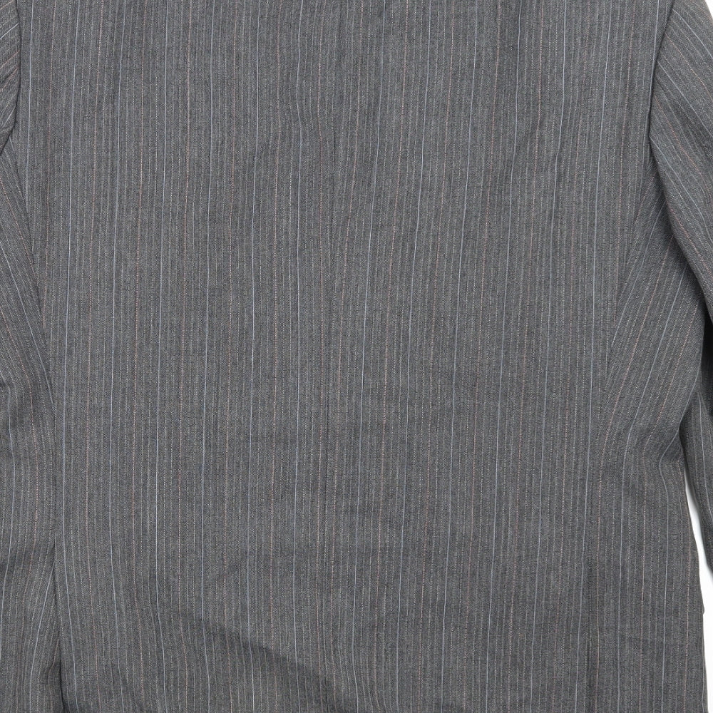 St michael Mens Grey Striped Jacket Blazer Size M