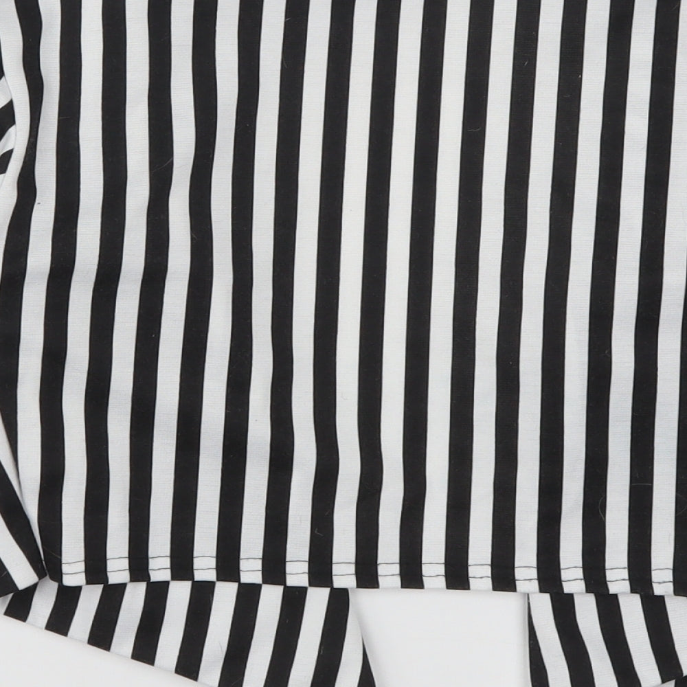 Buzy Womens Black Striped Jacket Size S