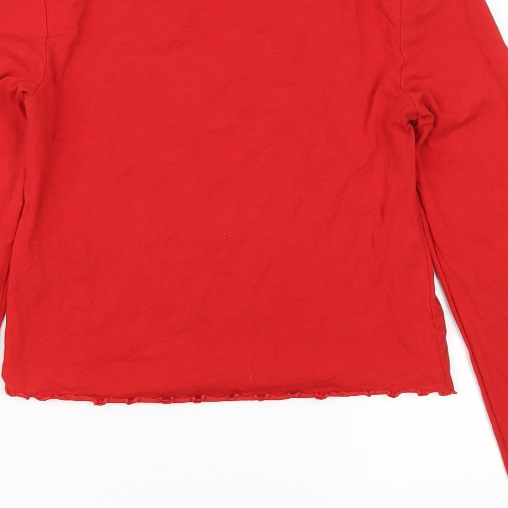 H&M Womens Red Cropped T-Shirt Size S