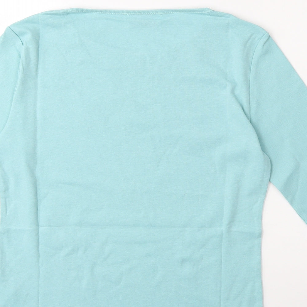 Afibel Womens Green Basic T-Shirt Size 10