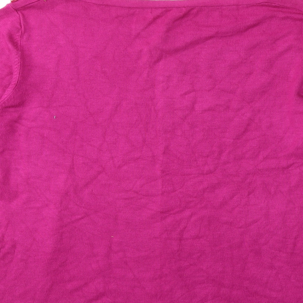 M&Co Womens Pink Knit Pullover Jumper Size L