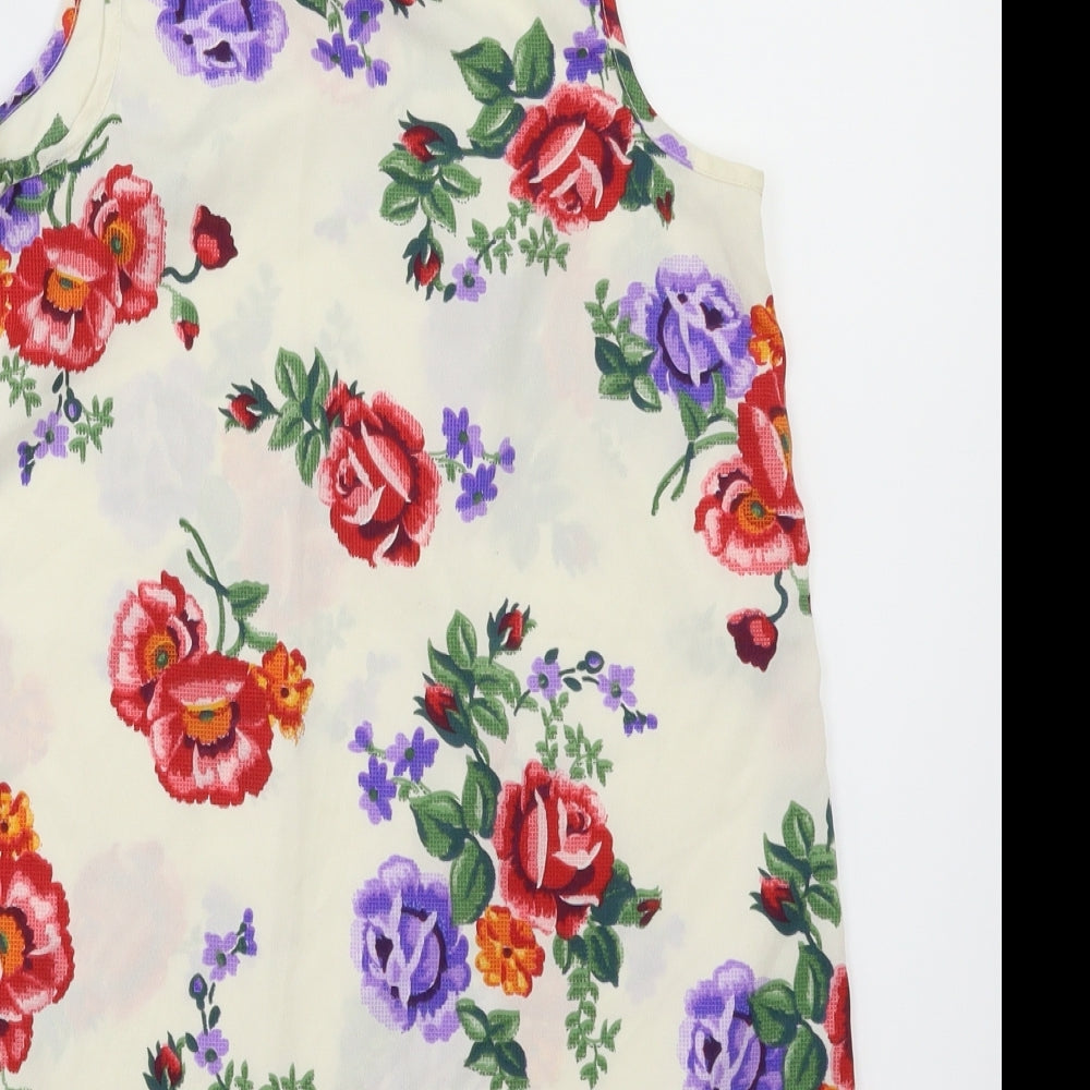 primark Womens White Floral Basic Blouse Size 6