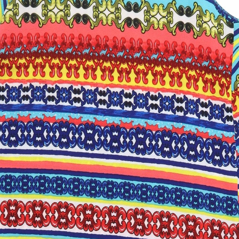 Papaya Womens Multicoloured Geometric A-Line Size 14