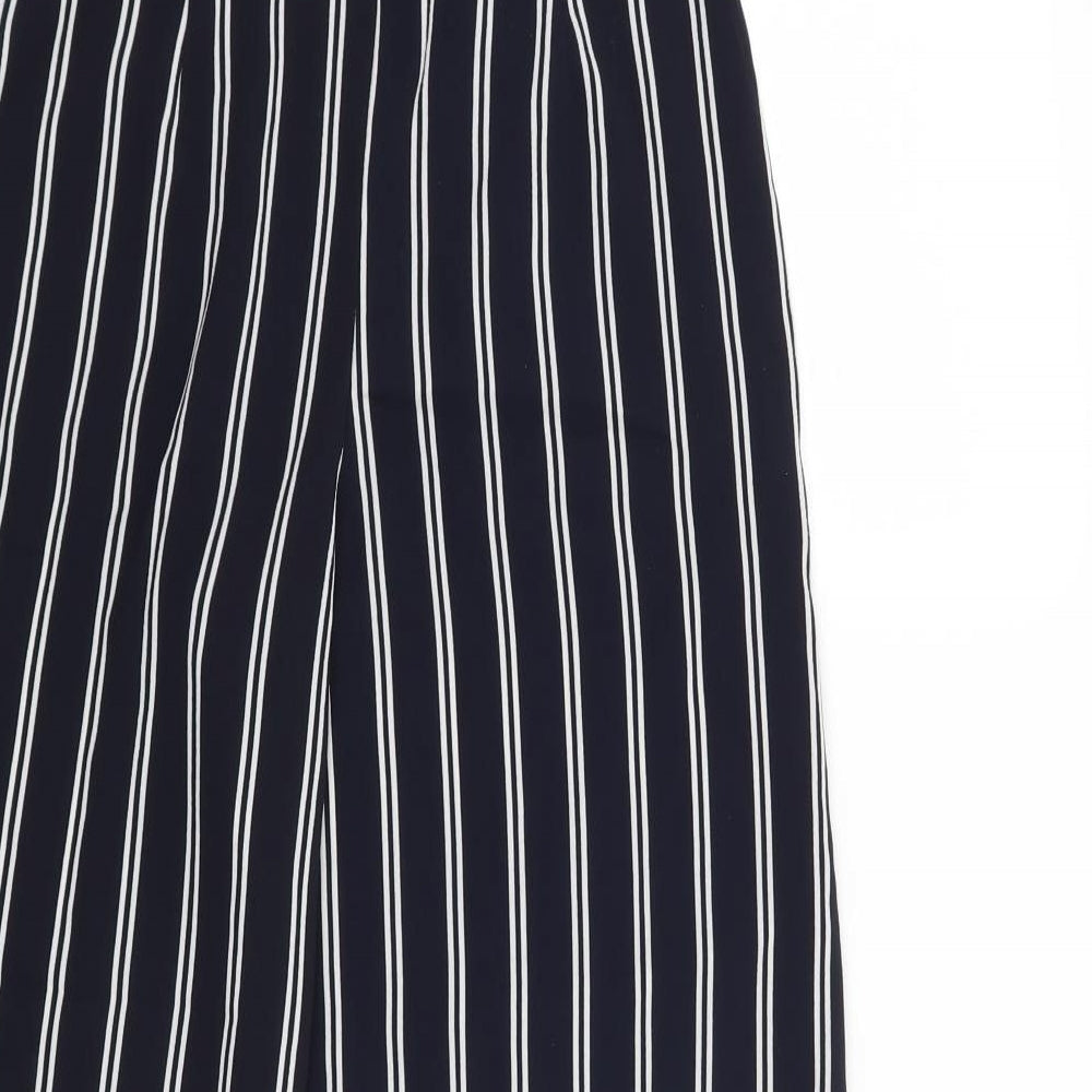 Bershka Womens Blue Striped Trousers Size 6 L23 in