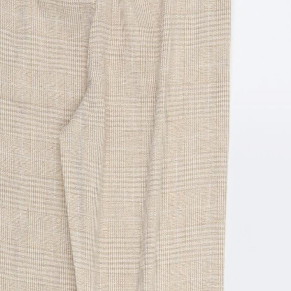 Plains & Prints Womens Beige Check Trousers Size XS L26 in