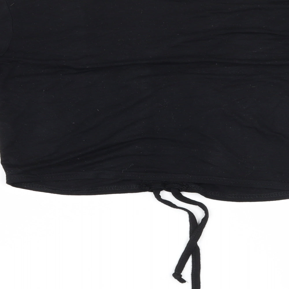 PRETTYLITTLETHING Womens Black Cropped Blouse Size 8