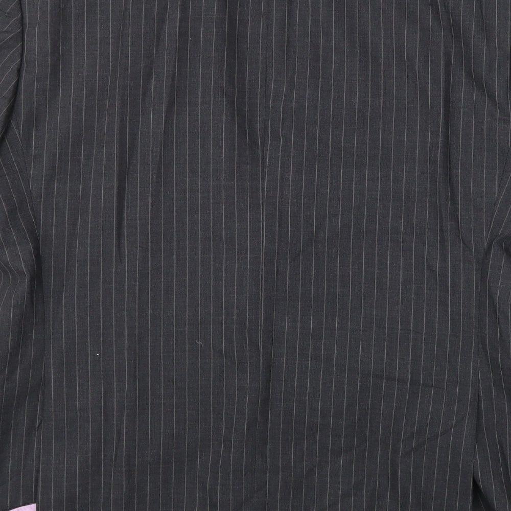 Super 100's Mens Grey Striped Jacket Suit Jacket