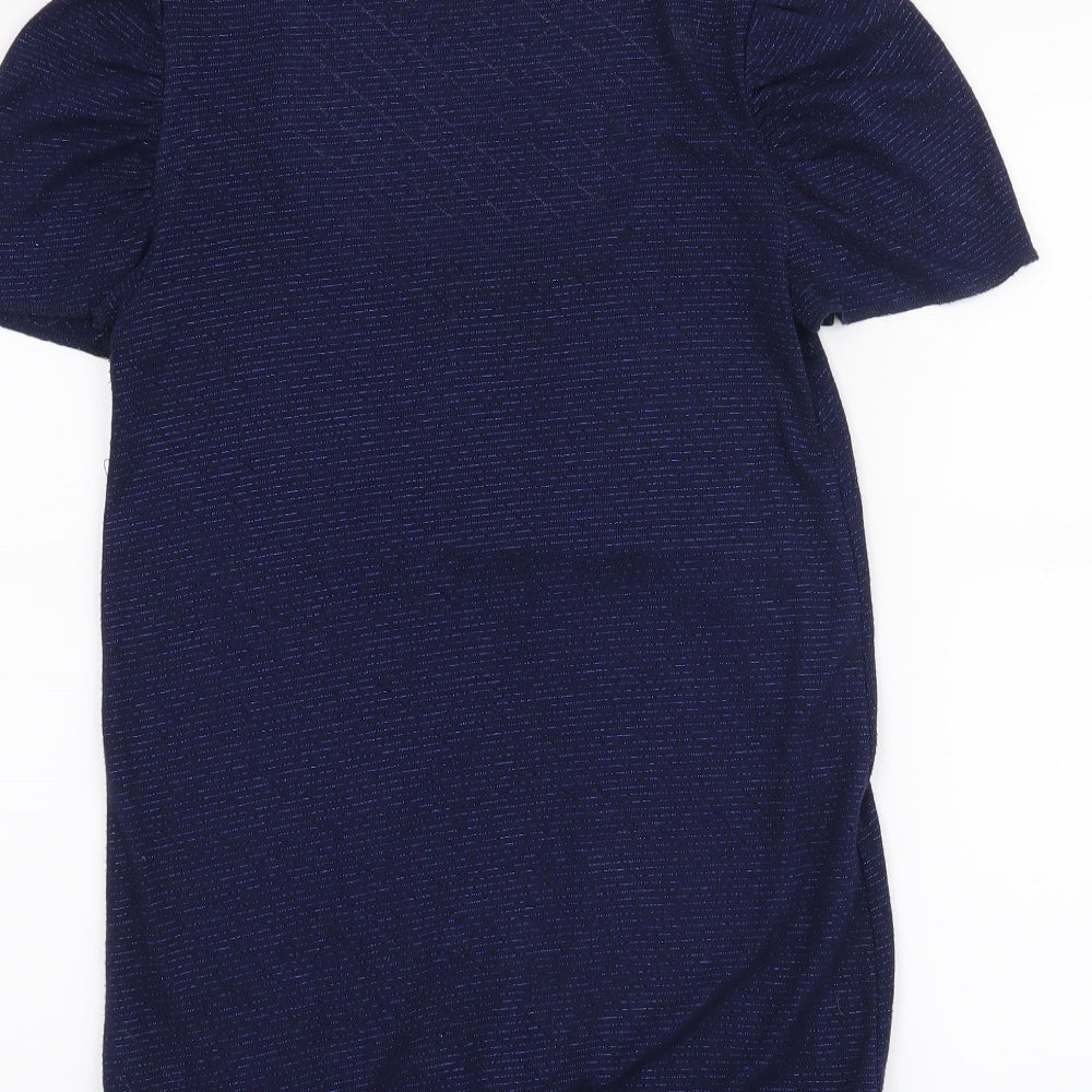 Topshop Womens Blue Basic T-Shirt Size 10