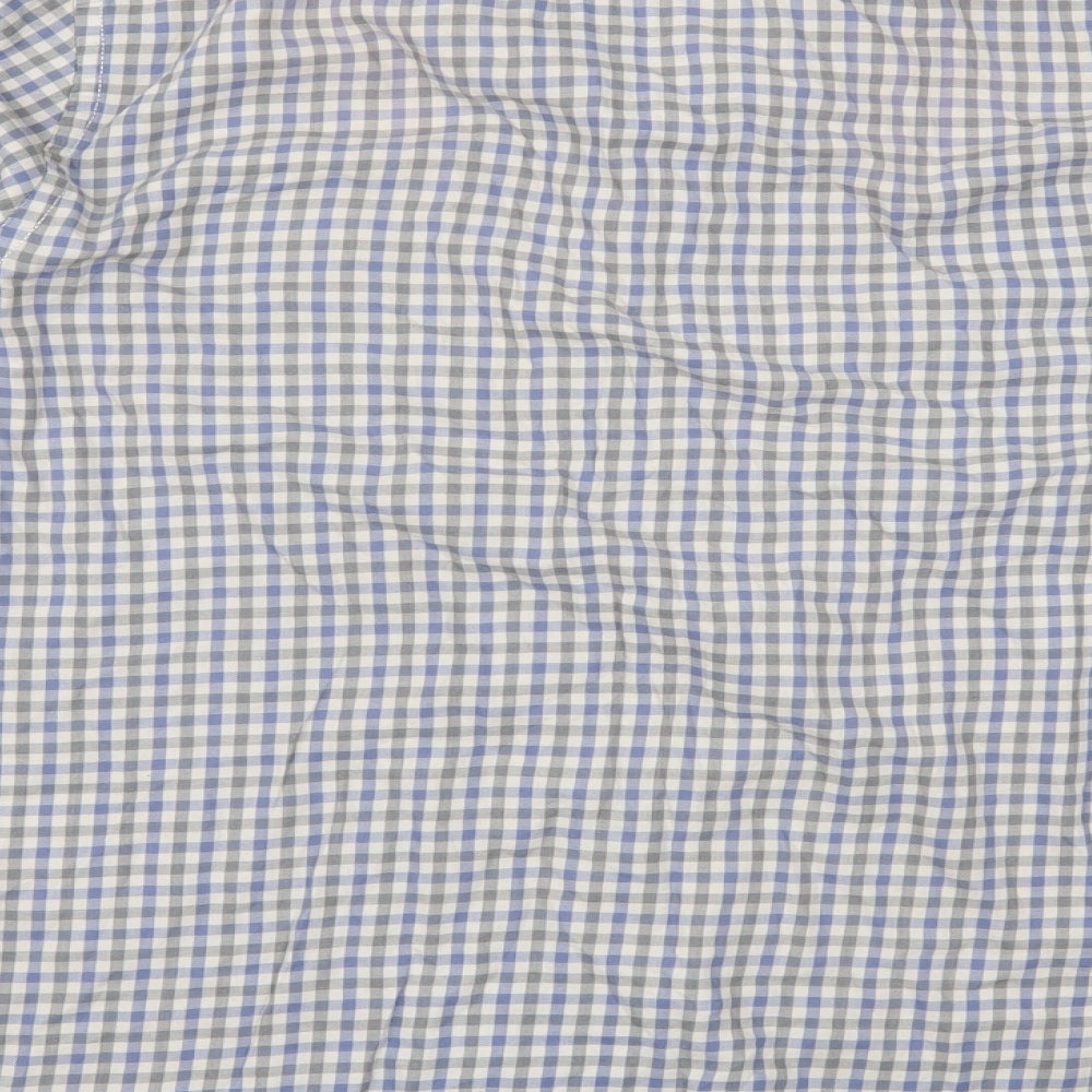 boston crew Mens Grey Plaid Button-Up Size XL