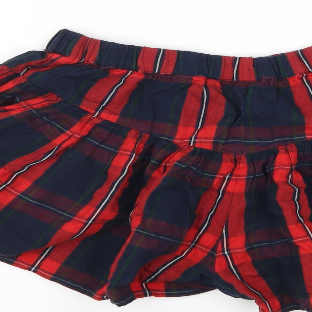 NEXT Girls Red Plaid Hot Pants Shorts Size 8 Years