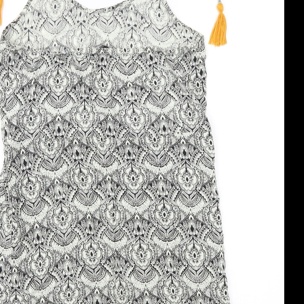 Missguided Womens Black Geometric A-Line Size 10