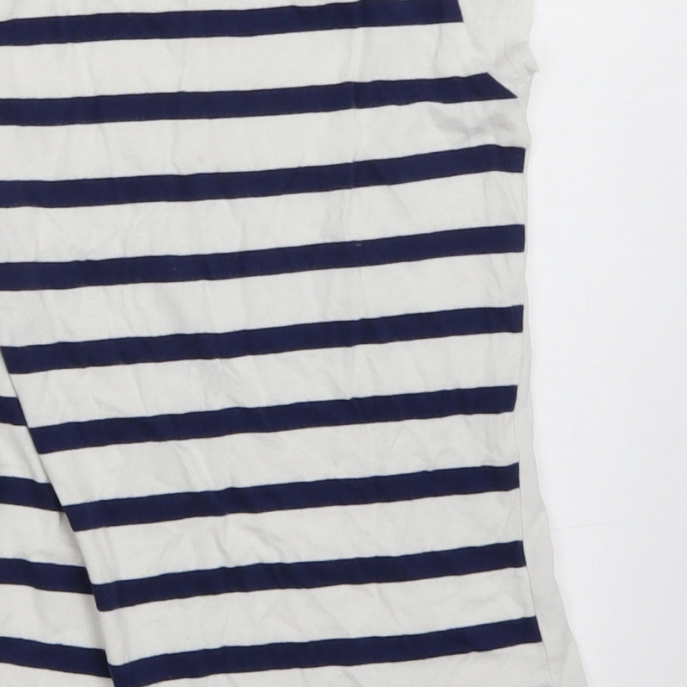 Jillian's Closet Girls White Striped Basic T-Shirt Size 6 Years