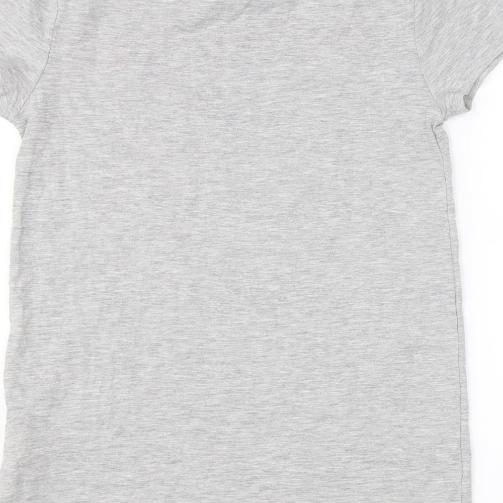 Brand and care label for Primark women’s grey basic t-shirt, size UK 4, - super mario