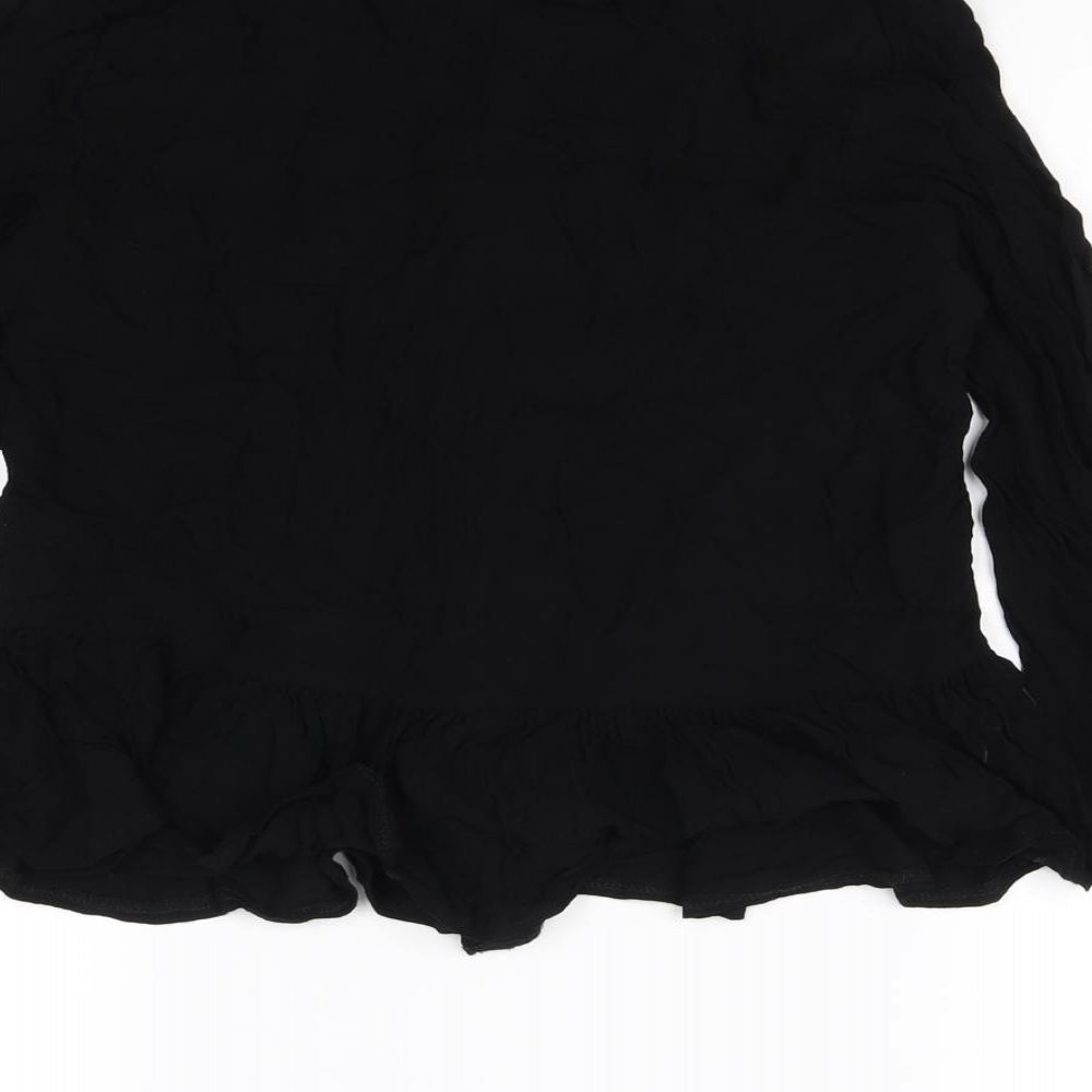 H&M Womens Black Basic Button-Up Size 8