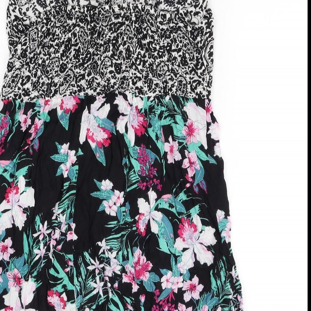akasa Womens Blue Floral Mini Size 14