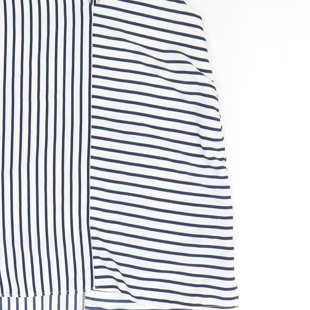 Topshop Womens Blue Striped Basic Tank Size 8