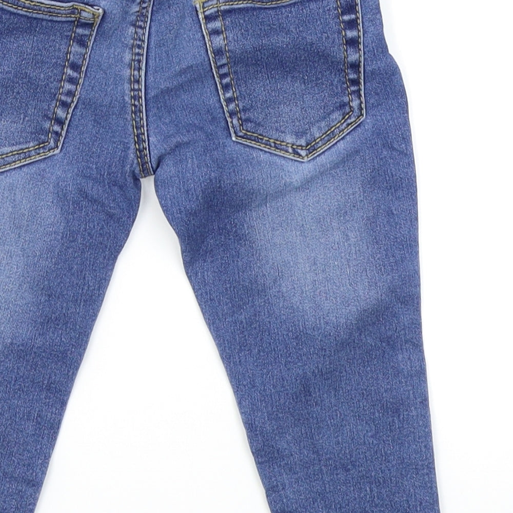 Evie Angel Girls Blue Cargo Jeans Size 12-18 Months